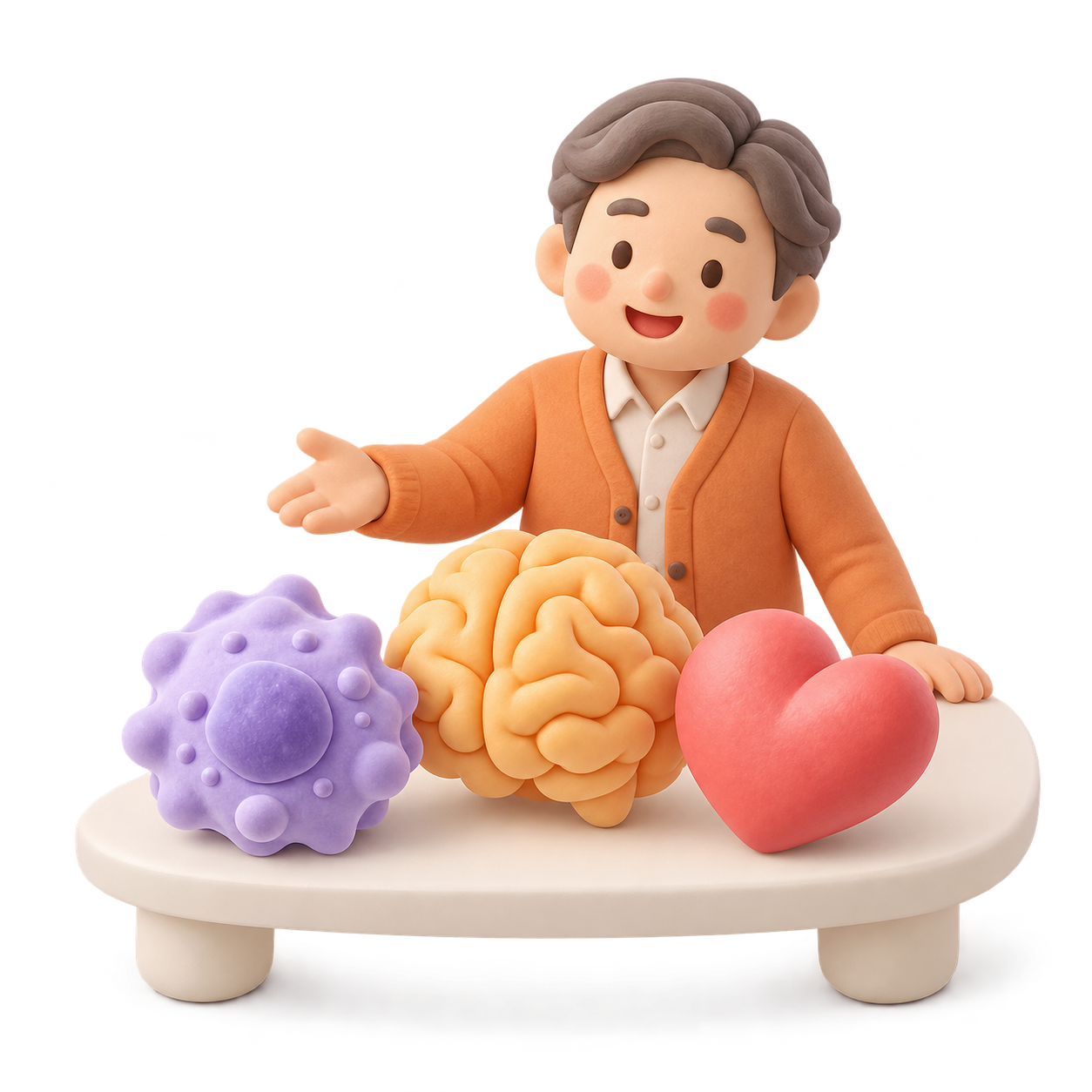 암·뇌·심장 비교 일러스트